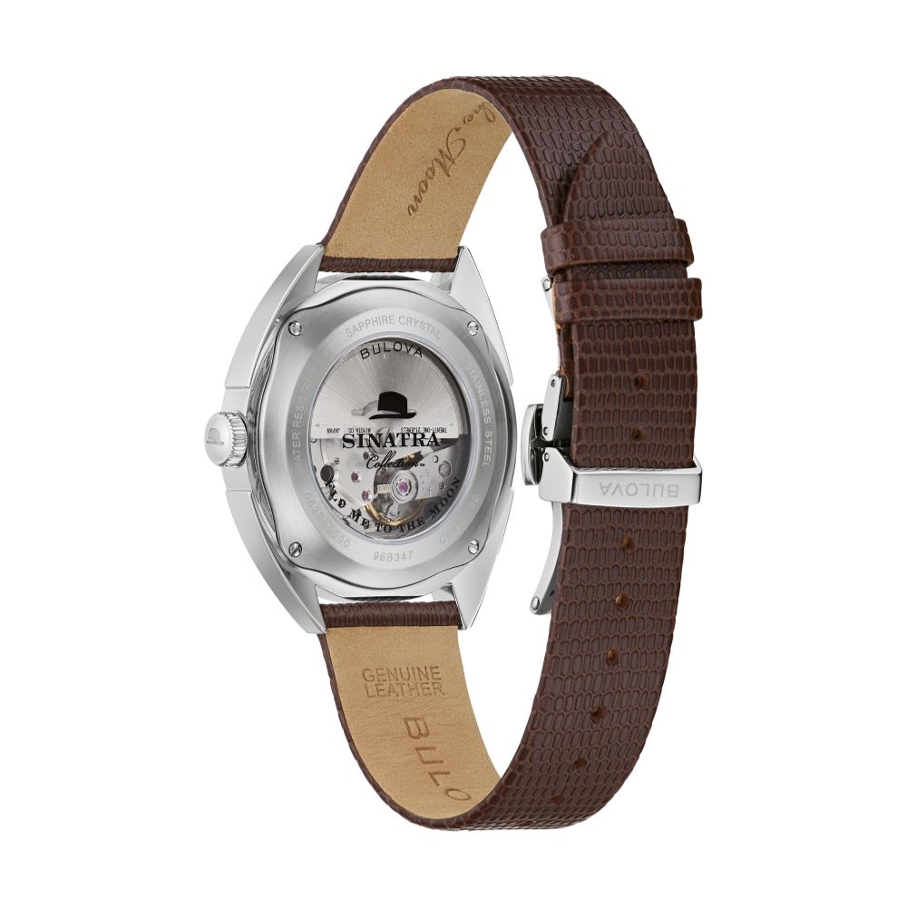 Fly Me To The Moon Silver Dial Brown Strap