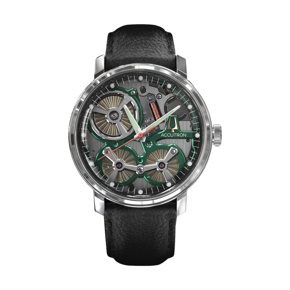 Spaceview 2020 Electrostatic Black Leather Strap