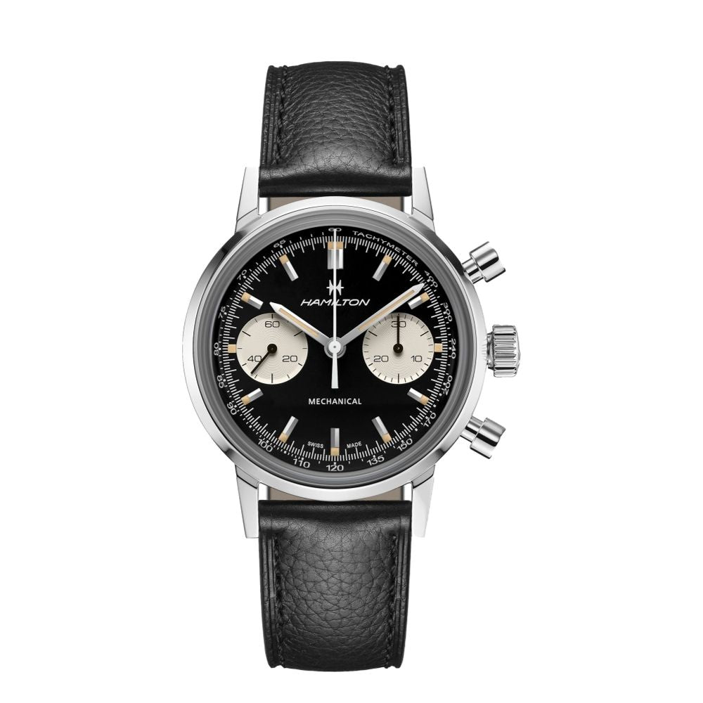 American Classic Intra-Matic Chronograph H Black Dial Black Strap