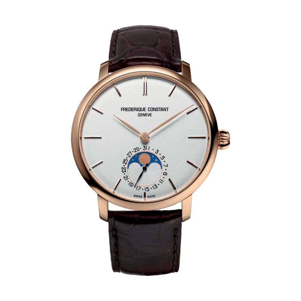 Slimline Moonphase Manufacture Silver Dial Rose Gold-Plated Case