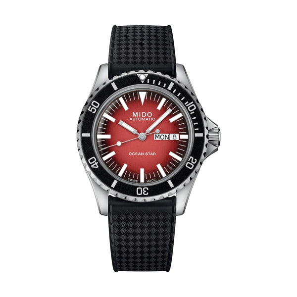 Ocean Star Tribute 40.5mm - Red on Rubber Strap - Teddy Baldassarre