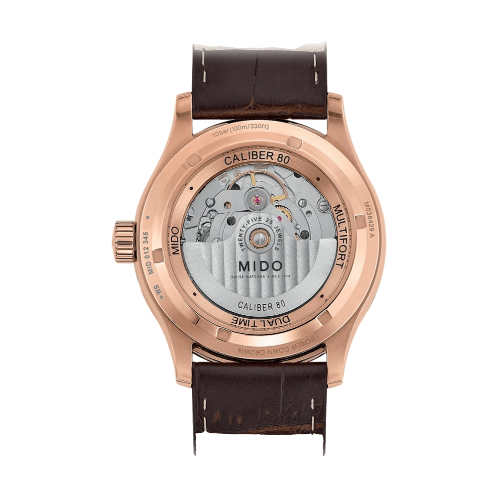 Multifort Dual Time Anthracite Gold-Tone