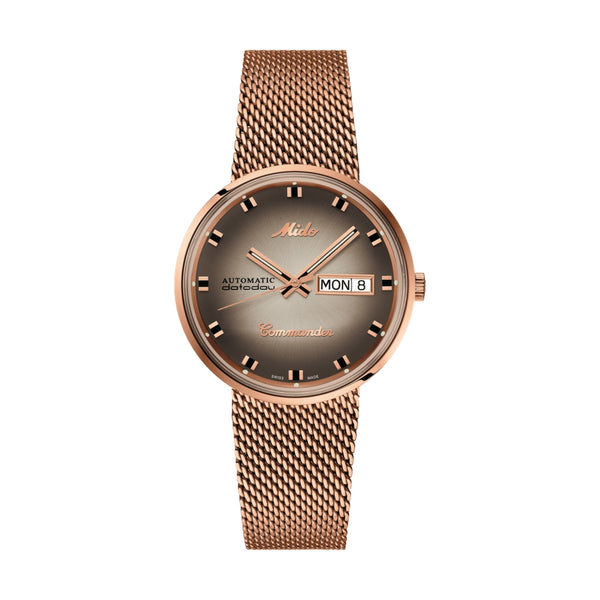 Commander Shade Rose Gold PVD 37mm - Silver on Bracelet - Teddy
