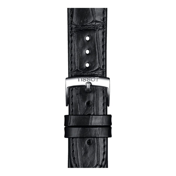 Tissot men's black leather hotsell strap watch