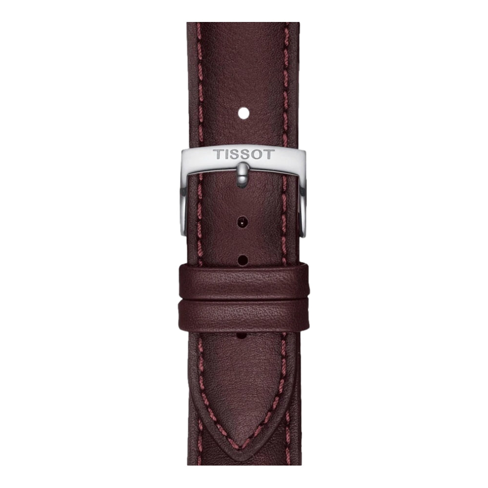 Tissot Official Brown Leather Stitched Strap 20mm