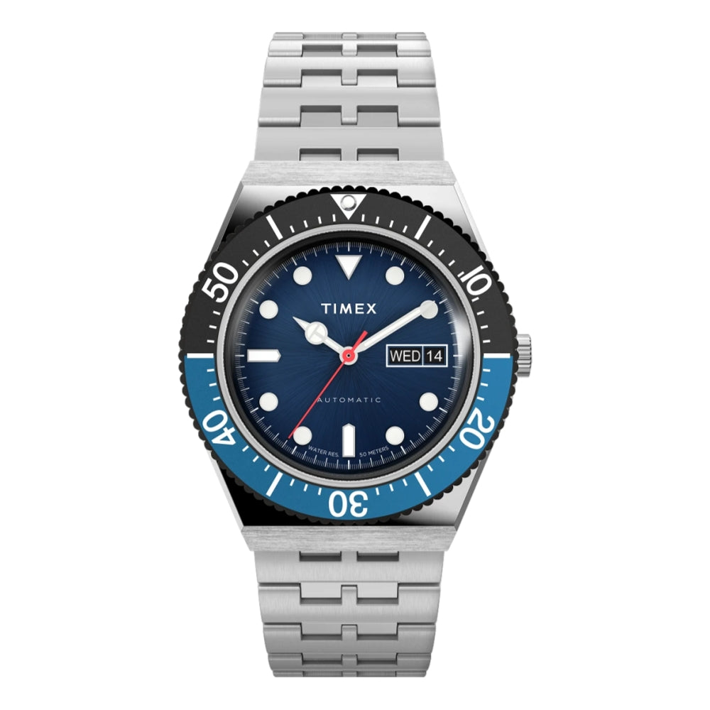 M79 Automatic 40mm Stainless Steel Bracelet Watch Black and Blue