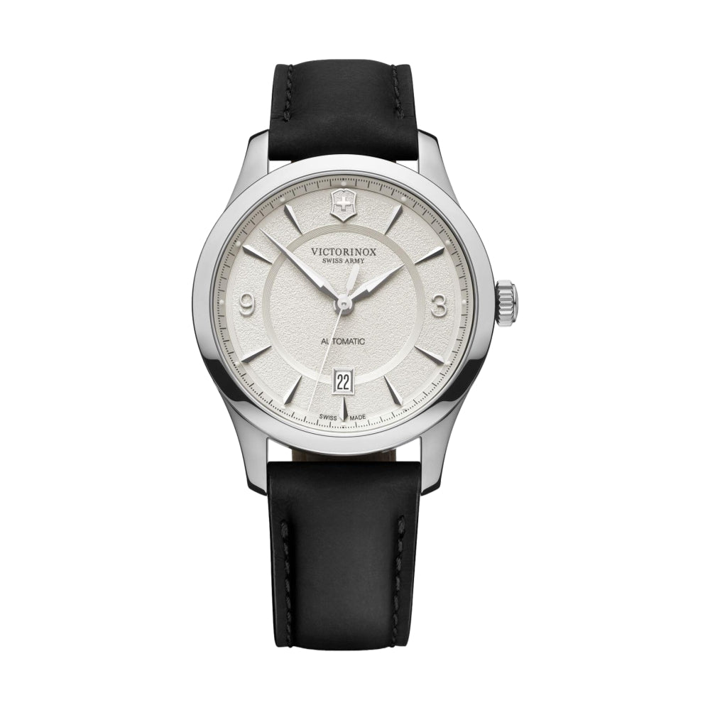 Alliance Mechanical, Silver Dial, Black Leather Strap