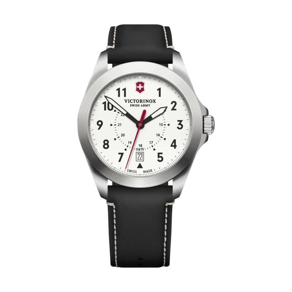 Swiss Army Heritage, White Dial, Black Leather Strap