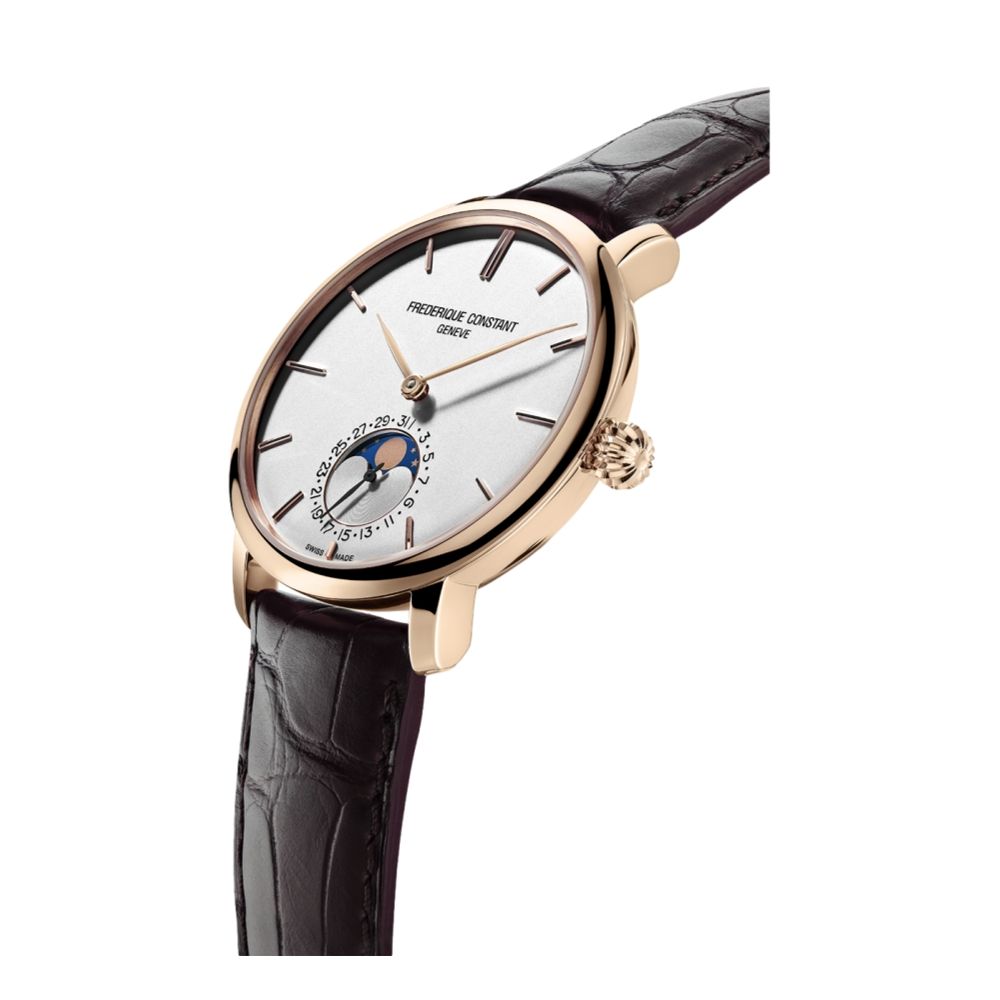 Slimline Moonphase Manufacture Silver Dial Rose Gold-Plated Case