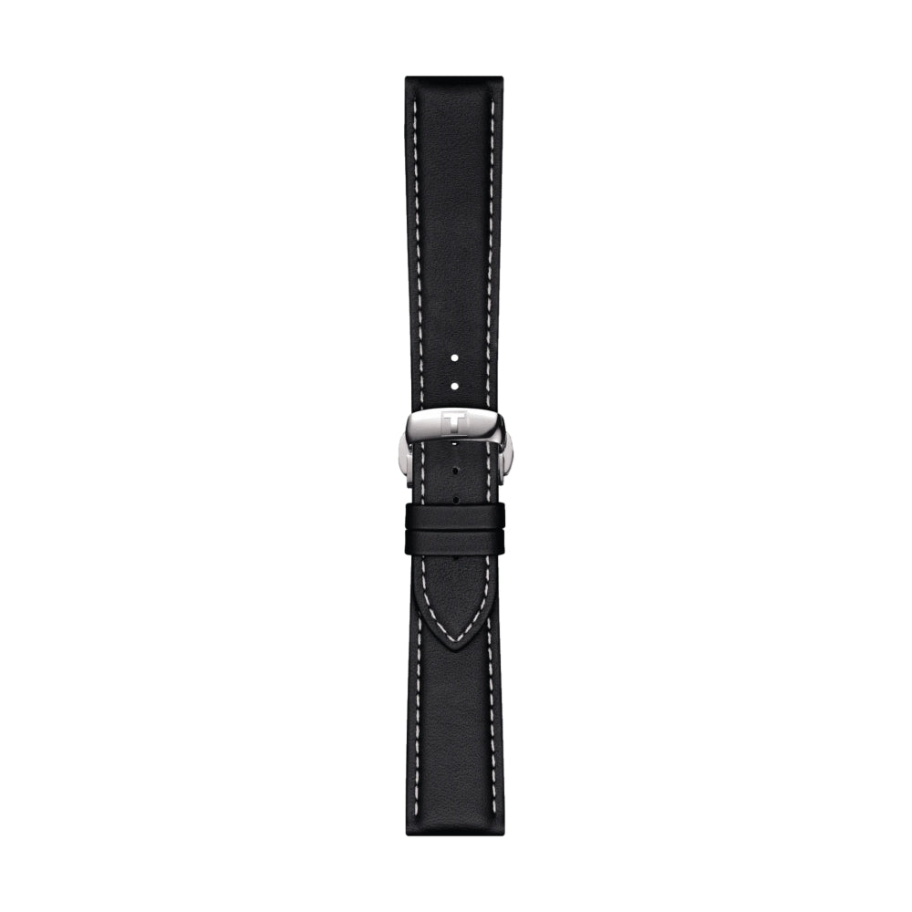 Tissot Official Black Leather Strap Stitched 21mm