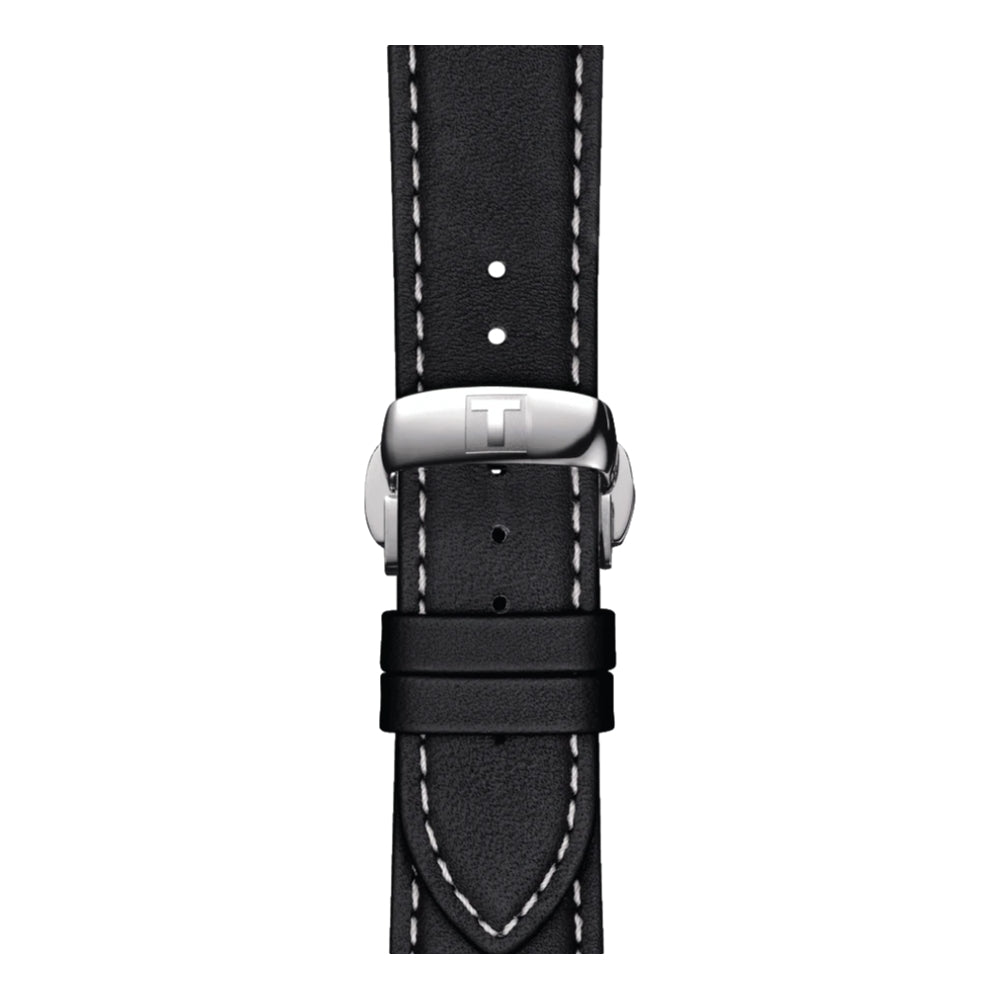 Tissot Official Black Leather Strap Stitched 21mm