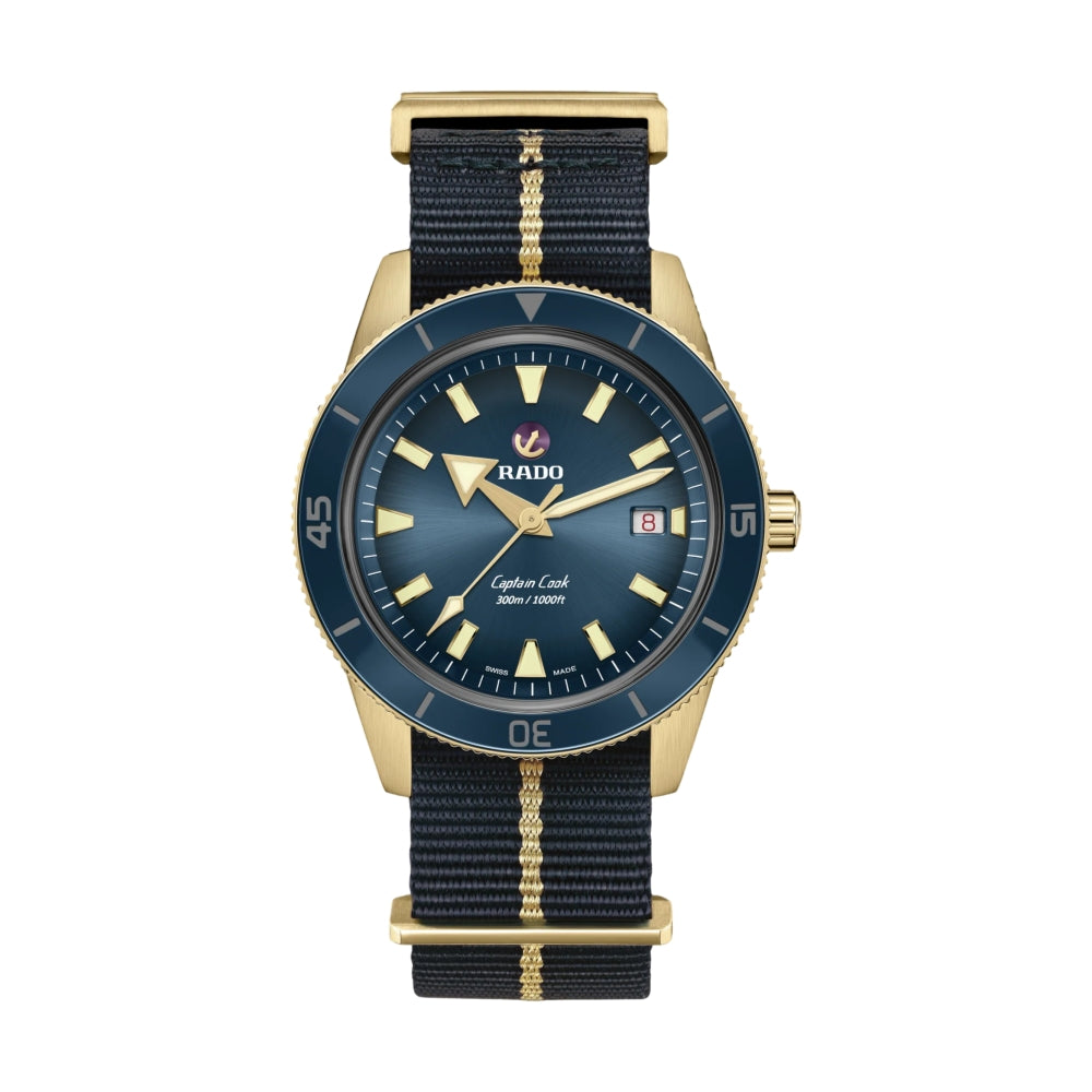 Captain Cook Automatic Bronze 42mm Blue Dial on NATO